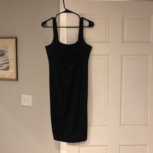 Navy blue silk dress